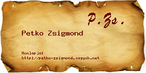 Petko Zsigmond névjegykártya